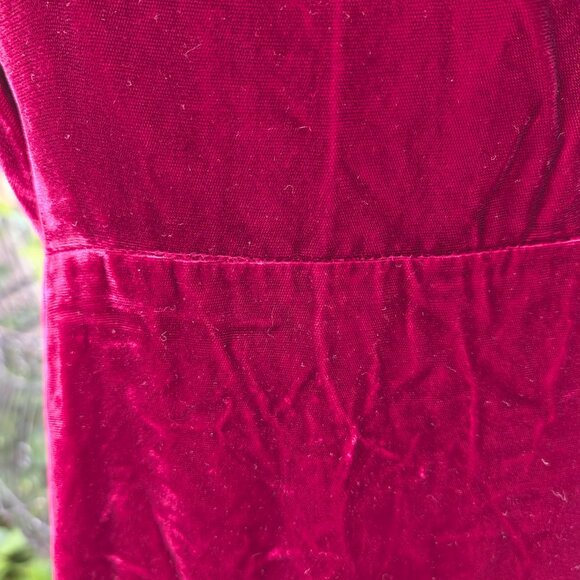 Vintage 1990's Dark Blood Red Velvet Backless Vampy Evening Gown By Jordan - Picture 6 of 15
